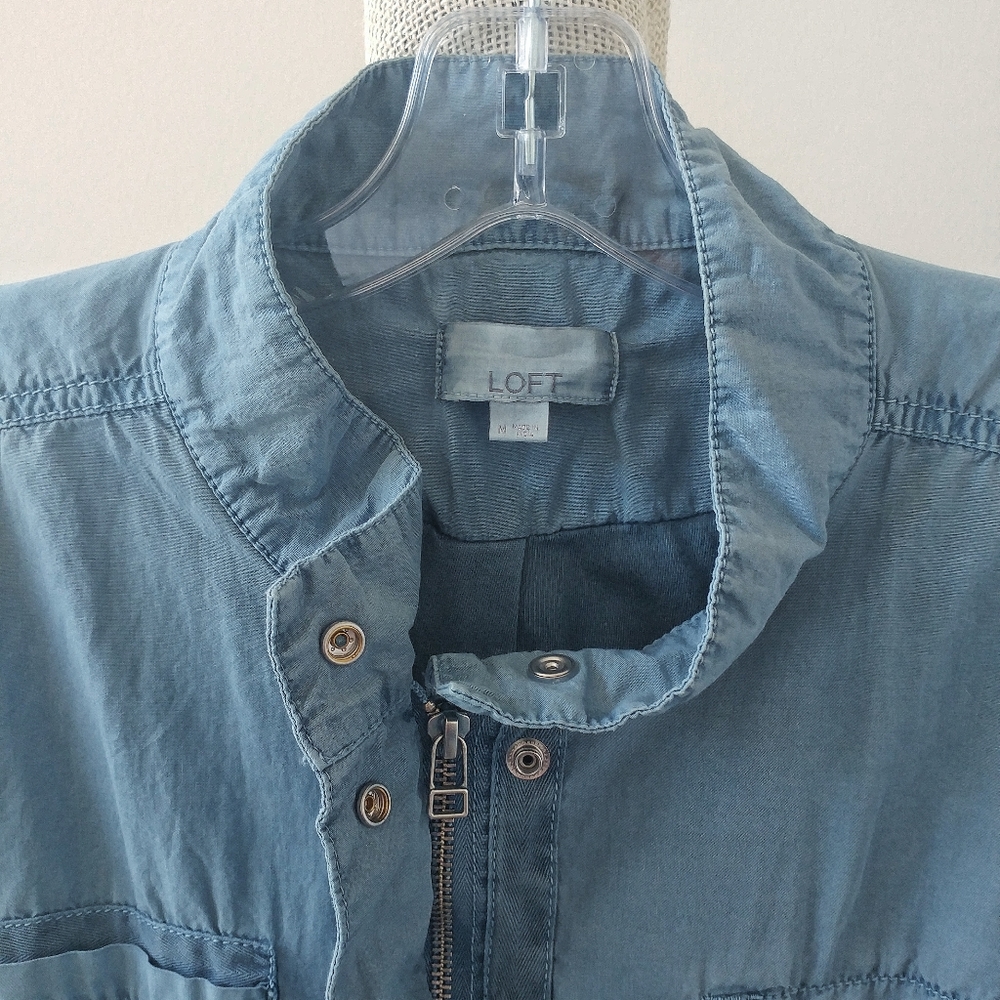 Loft Blue Drawstring Utility Jacket - image 6